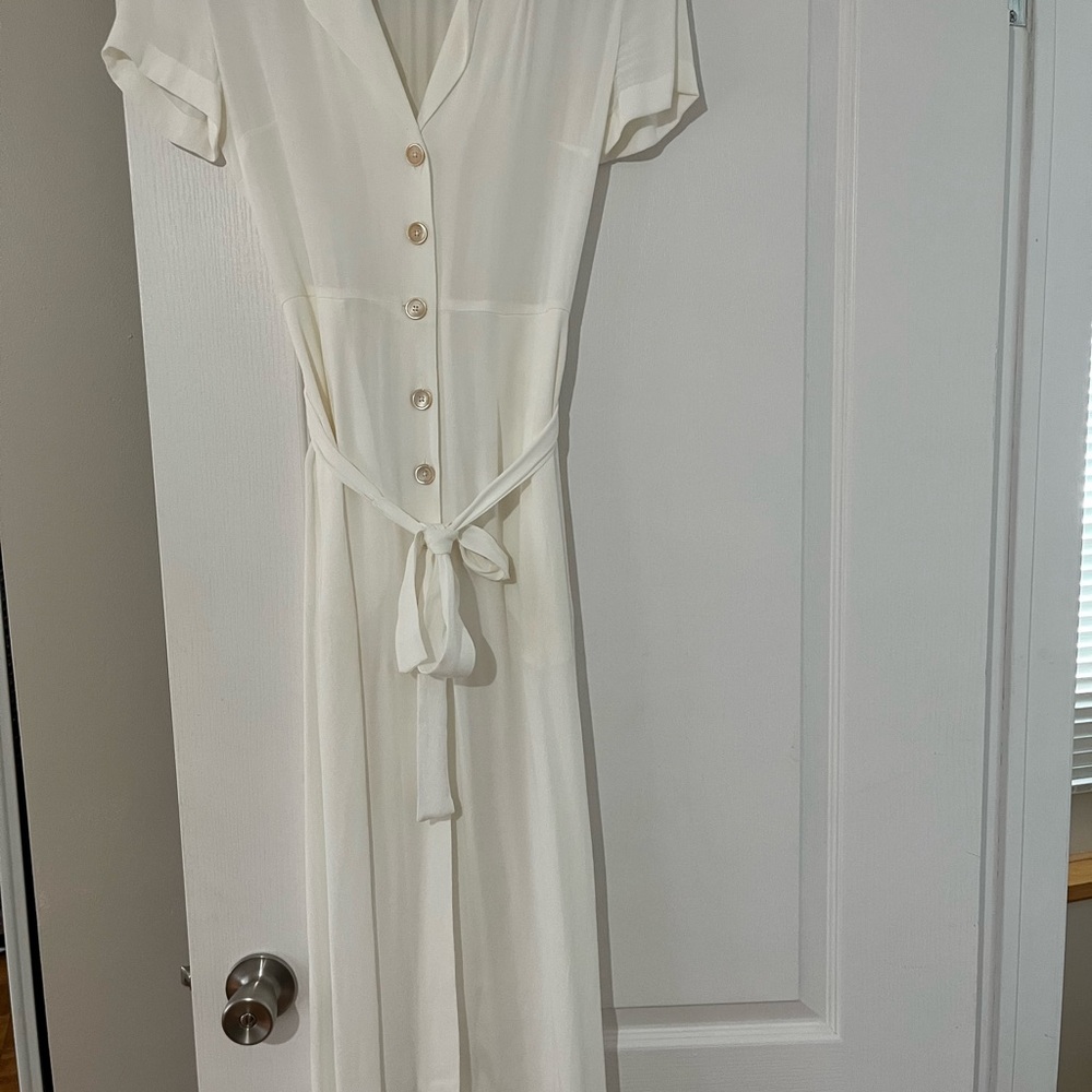 Aritzia White Button-Down Shirt Dress